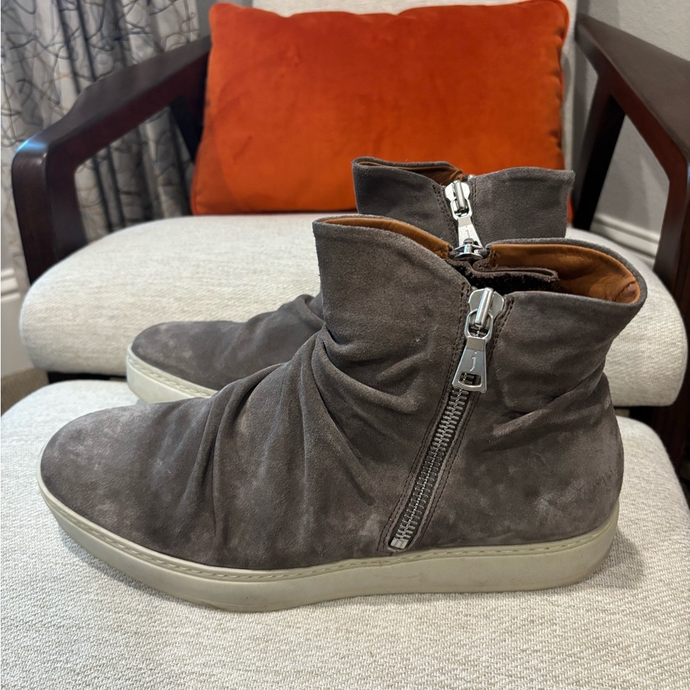 John Varvatos Rye Leather High-Top Sneaker. 315 MAC Double Zip.  12 USA / 46 EU - Picture 2 of 6